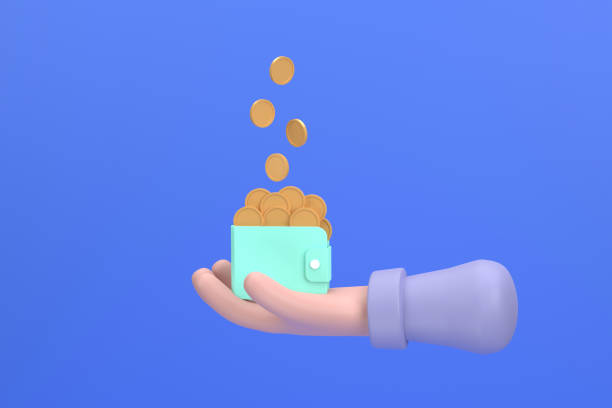istock Money rain, hands holding a wallet with coins 1404473099