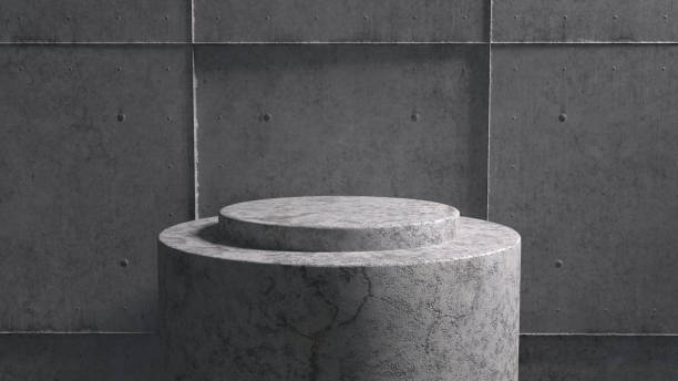 istock Abstract background for product branding, identity and packaging inspiration. White stone podium with concrete background. 3d rendering illustration. 1404479288