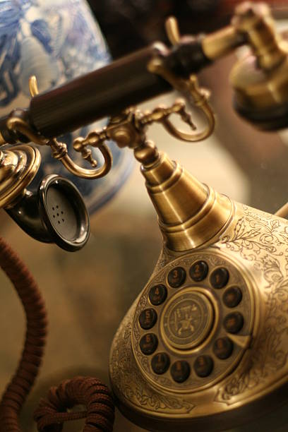 Antique Phone Antique phone with touch tone dials alexander graham bell stock pictures, royalty-free photos & images