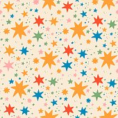 istock Seamless vector pattern in the form of stars. Freehand drawing style. Vector seamless pattern with stars. 1404479569