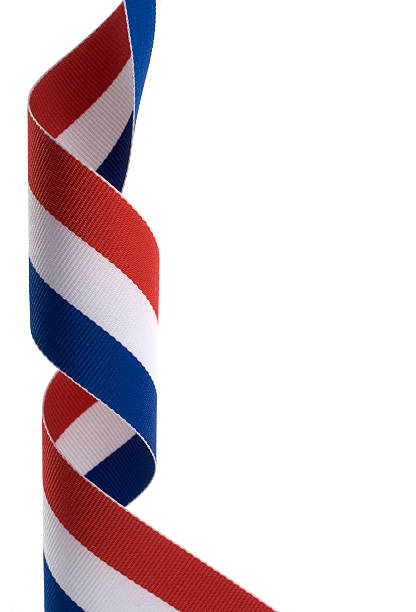 Red, White and Blue Ribbon. stock photo