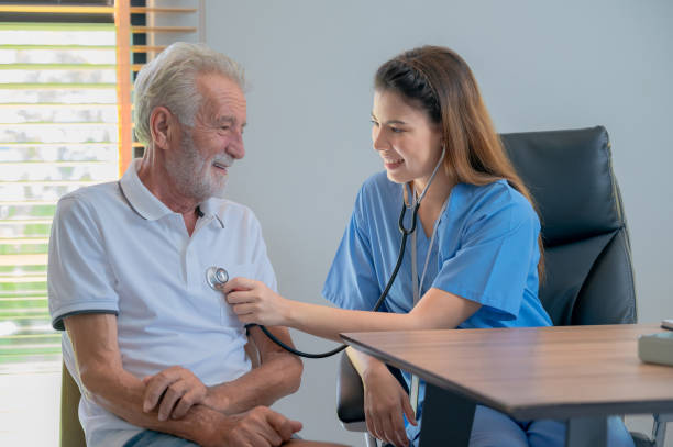 istock Nurses are caring for elderly patients at home. Home care concept 1404482749