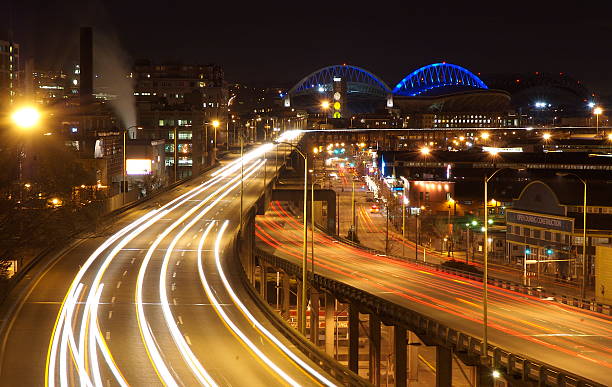 Seattle por la noche - foto de stock