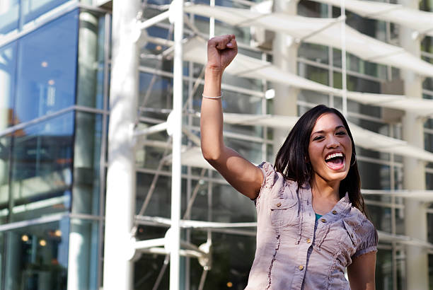 istock Yes! Happy Elated young woman. 140448873