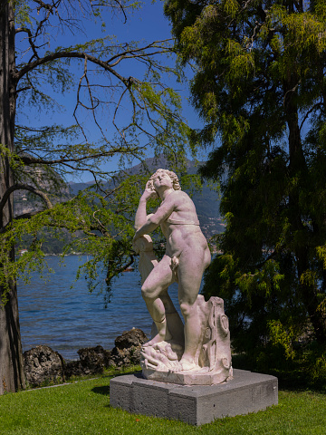 Bellagio, Italy - June 11, 2022: In the park of Villa Melzi, on the shores of Lake Como.