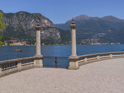 Bellagio, Italy - June 11, 2022: In the park of Villa Melzi, on the shores of Lake Como.