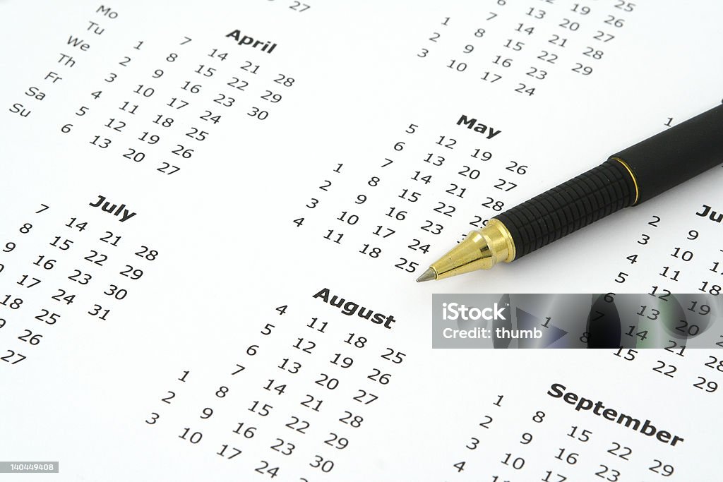 Календарь и Шариковая ручка - Стоковые фото 2008 роялти-фри