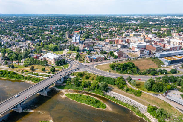 istock Aerial Lorne Bridge at Grand River, Brantford, Canada 1404494384