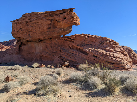 Red rock formation  in the Valley of Fire State Park near Moapa Nevada