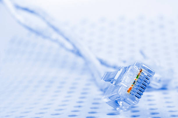 Net connector on tech blue stock photo