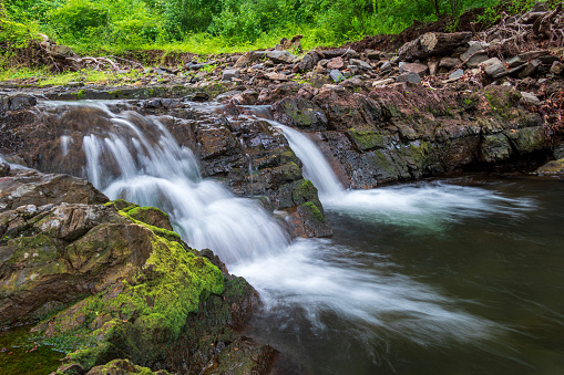 Two Waterfalls, side by side, at Bernadette Morales Nature Preserve in Flemington, NJ