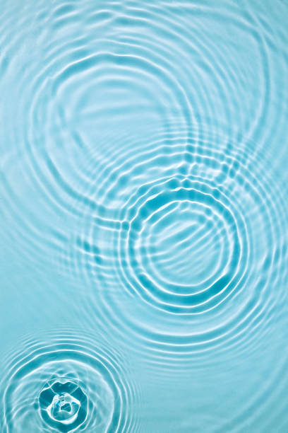 istock Blue water texture, surface with rings and ripples. Spa concept background. Flat lay, copy space. 1404498013