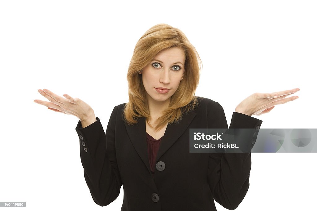 Empresária gestos confusão - Foto de stock de Adulto royalty-free