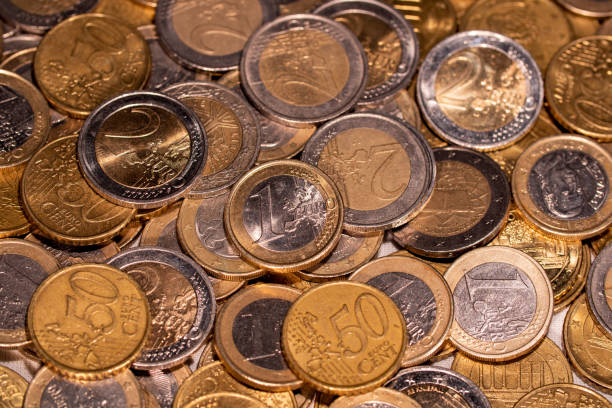 istock Close-up euro coins. 1404500584