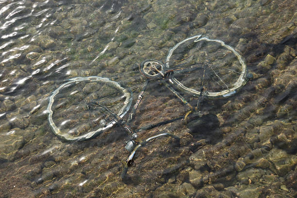 Bike underwater stock photo