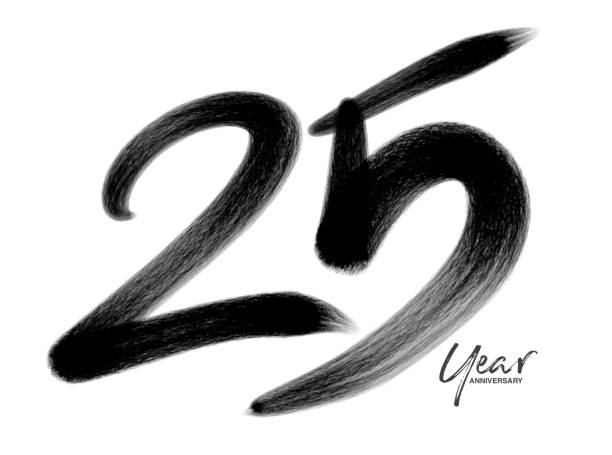 25 Years Anniversary Celebration Vector Template, 25 Years  logo design, 25th birthday, Black Lettering Numbers brush drawing hand drawn sketch, number logo design vector illustration 25 Years Anniversary Celebration Vector Template, 25 Years  logo design, 25th birthday, Black Lettering Numbers brush drawing hand drawn sketch, number logo design vector illustration number 25 stock illustrations