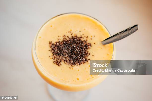 Fruit Smoothie With Chia Seeds Stock Photo - Download Image Now - Detox, Dieting, Fruit