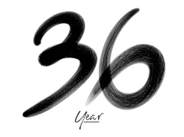 36 Years Anniversary Celebration Vector Template, 36 Years  logo design, 36th birthday, Black Lettering Numbers brush drawing hand drawn sketch, number logo design vector illustration 36 Years Anniversary Celebration Vector Template, 36 Years  logo design, 36th birthday, Black Lettering Numbers brush drawing hand drawn sketch, number logo design vector illustration Number 36 stock illustrations