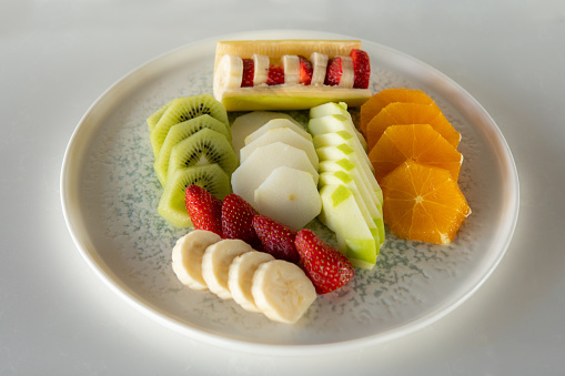 Organic fresh fruit plate