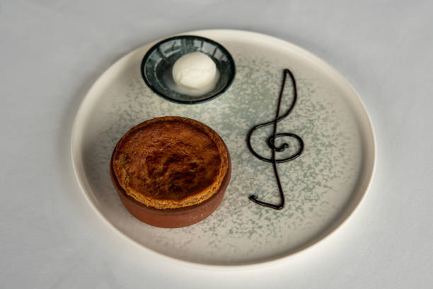istock Hot chocolate souffle cake with vanilla ice cream 1404506179