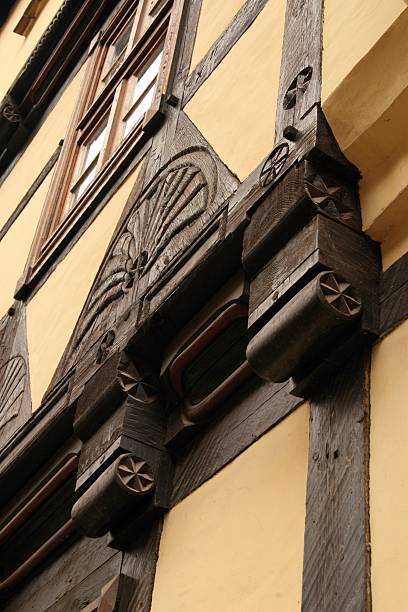 istock half timbered house with wooden carving 140450694