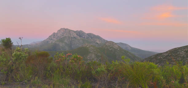 Sunset Outeniqua Mountain Range, South Africa Sunset Outeniqua Mountain Range, Garden Route, South Africa george south africa stock pictures, royalty-free photos & images