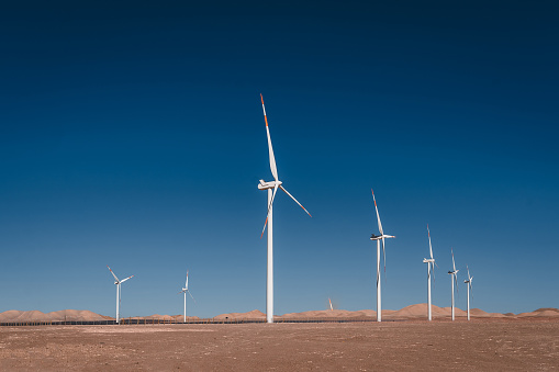 Wind towers in Calama, Chile