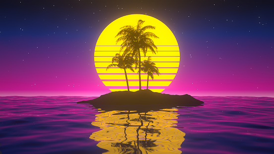Synthwave background