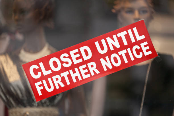 istock Closed until further notice sign 1404512123