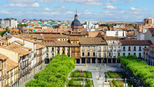Central square of the world heritage city of Alcala de Henares in Madrid. Central square of the world heritage city of Alcala de Henares in Madrid alcala de henares stock pictures, royalty-free photos & images
