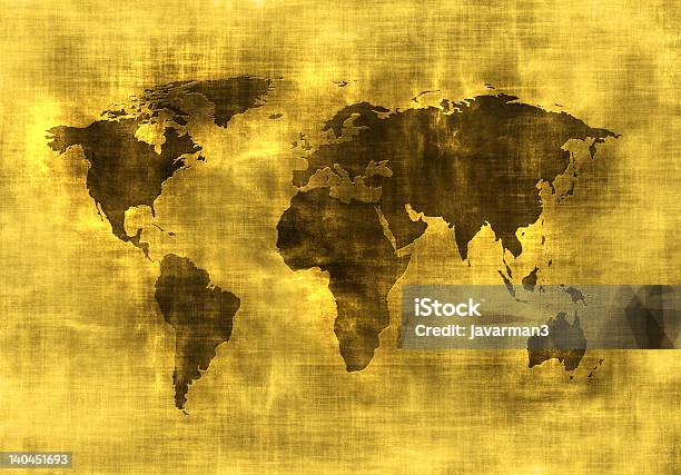 Foto de Mapa De Grunge Do Mundo e mais fotos de stock de Abstrato - Abstrato, Acabado, Amarelo