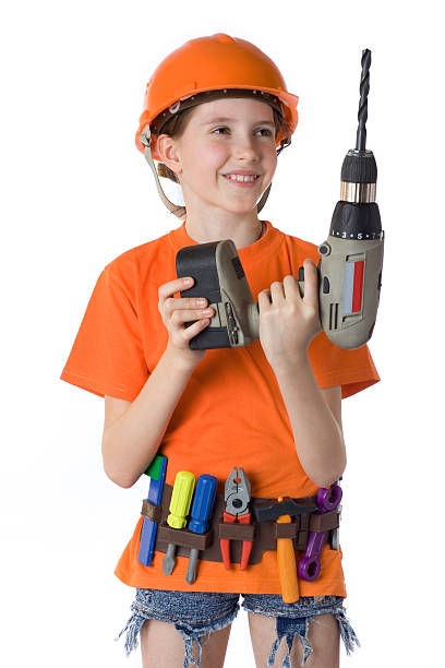 Little builder stock photo