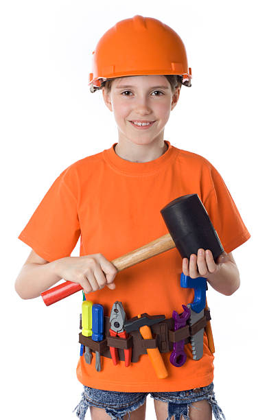 Little builder stock photo