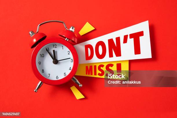 Dont Miss Stock Photo - Download Image Now - Sale, Time, Clock