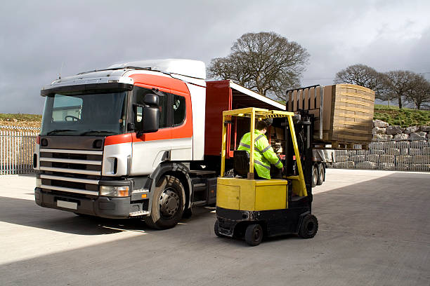 forklift truck stock photo