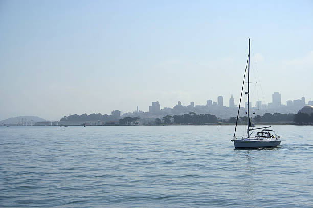 istock sailing boat and San Francisco skyline 140452793