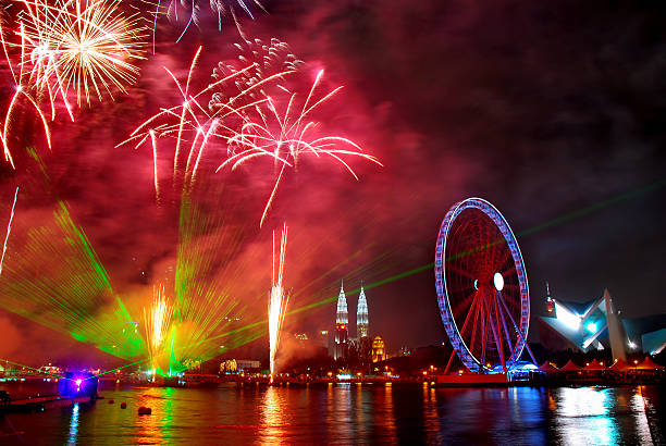 istock Fireworks at the ferris wheel 140452828