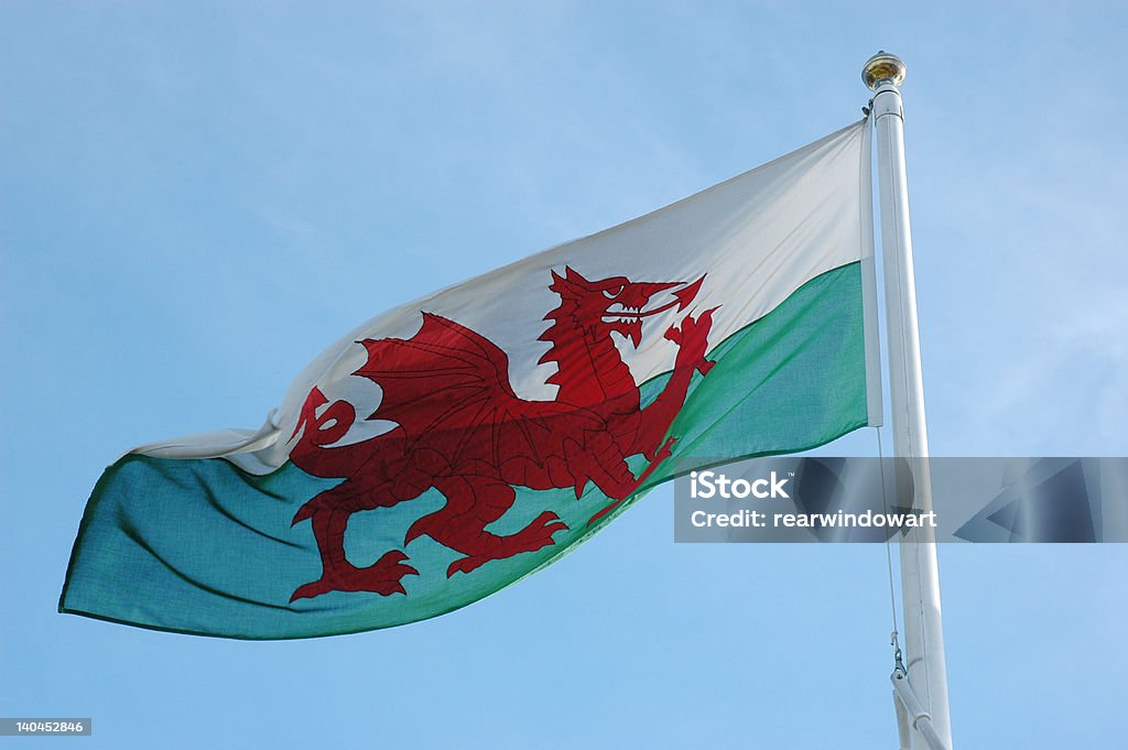 Welsh flag Welsh flag featuring a red dragon. Cultures Stock Photo