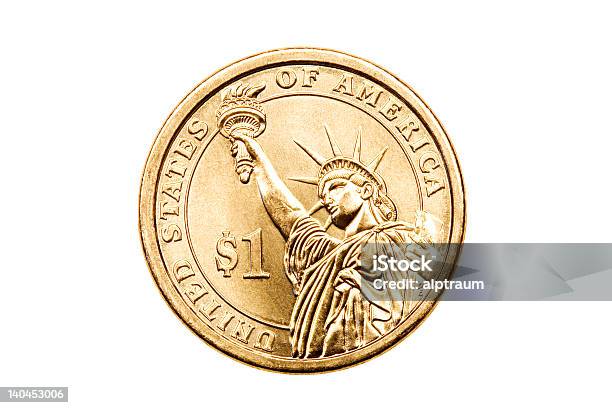 One Dollarmünze Isoliert Stockfoto und mehr Bilder von 1-Dollar-Stück - 1-Dollar-Stück, Geldmünze, USA
