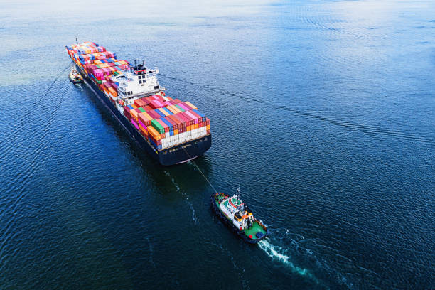 istock Aerial View of Container Ship 1404531946