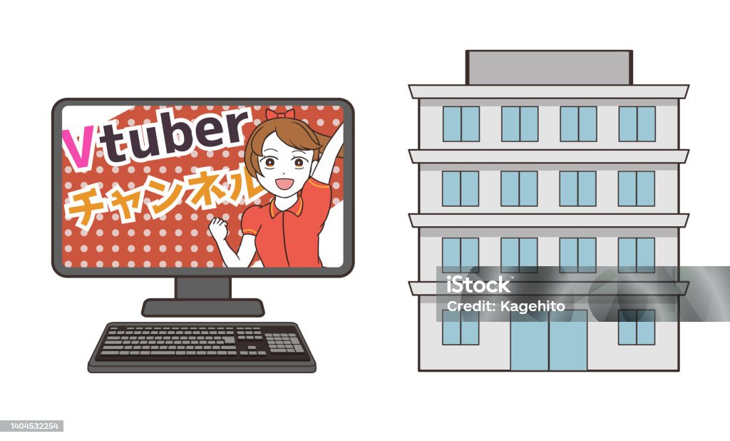 V Tuber Computer Vtuber Stock Illustration - Download Image Now - Adult, Characters ...