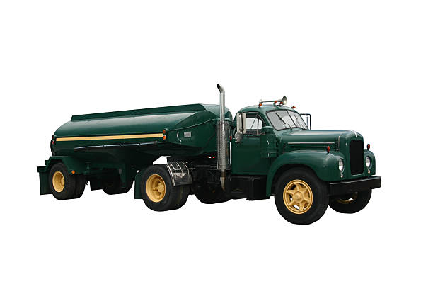 green tanker seite - car side view truck truck driver stock-fotos und bilder