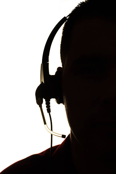istock Silhouette of a call center operator 140453483