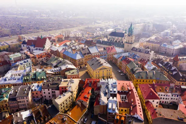 Photo of Aerial view of Lublin with Archcathedral and Crown Tribunal