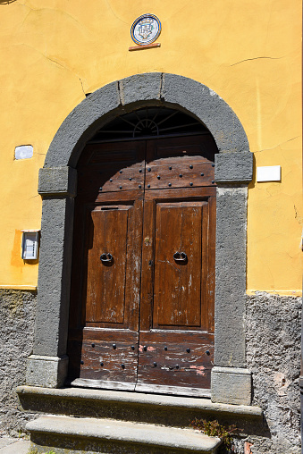 historic portal in Bagnoregio Viterbo Italy