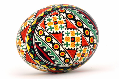 Close up of a traditional easter (pysanky) egg