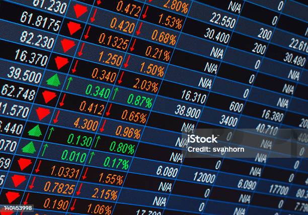 Stock Market Quotes Stock Photo - Download Image Now - Mutual Fund, Horizontal, No People