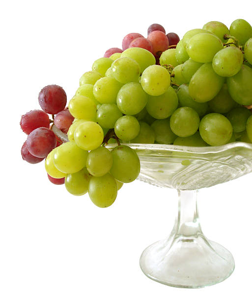 istock green and red grapes on tray isolated 140454109