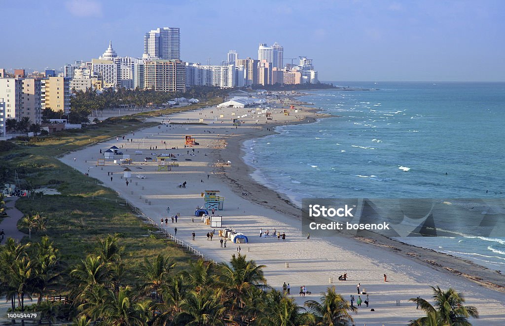 Miami beach Elevated view at Miami beach Beach Stock Photo