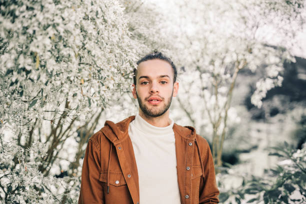 istock Man in the woods - Winter Landscape 1404546817